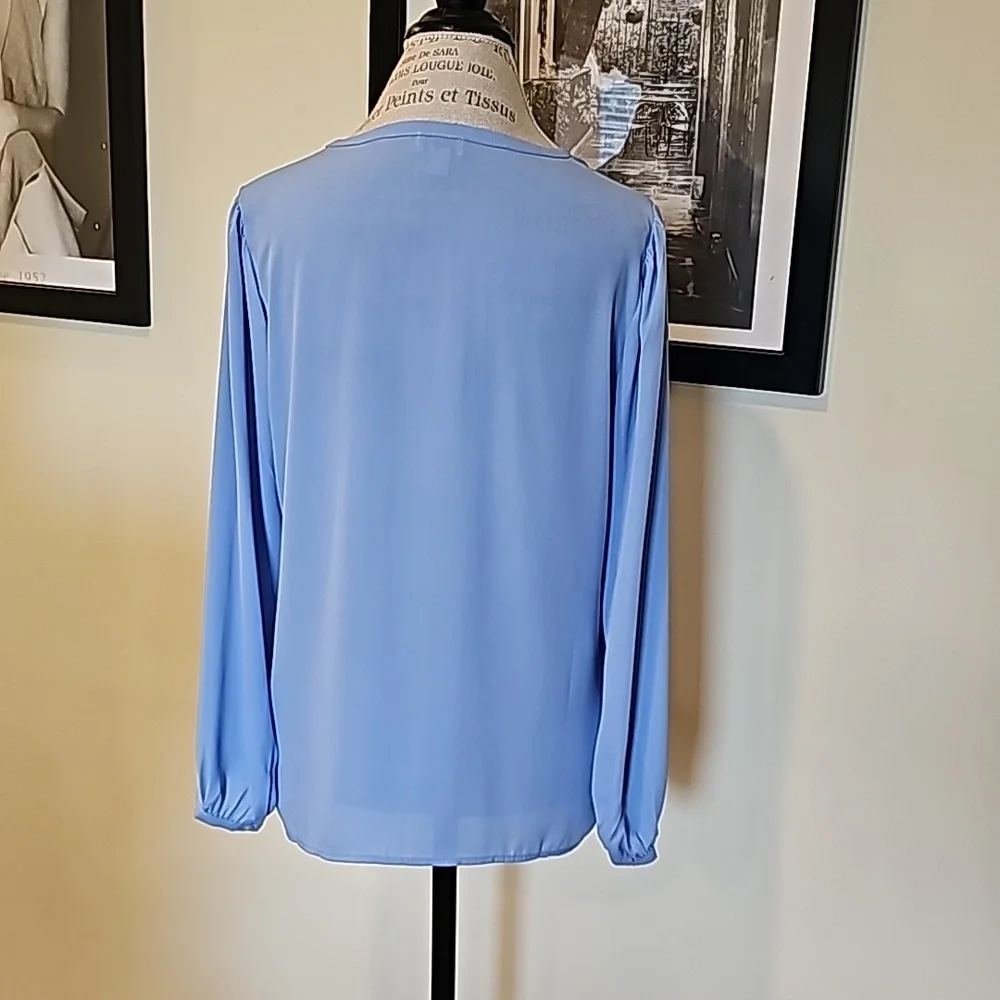 J. Crew blue blouse sz M - Picture 3 of 11